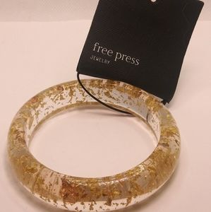 Free Press Gold & Clear Bangle